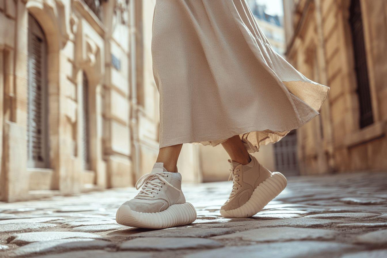 Quelles baskets associer avec une robe longue ?